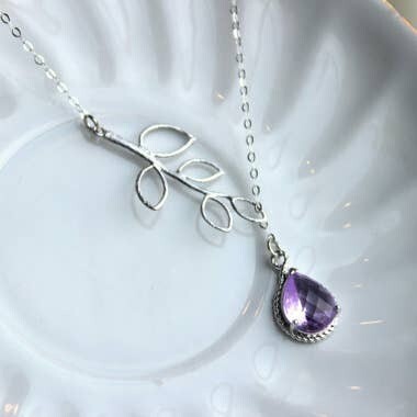 Lavender Lariat Necklace Purple Lilac - 18&#39;&#39; FINAL SALE NO RETURN