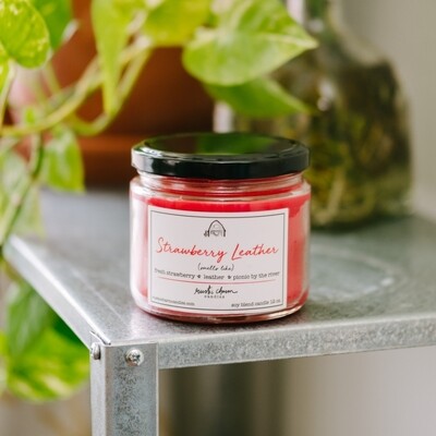 Sale Strawberry Leather Candle