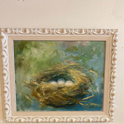 Nest Three Egg Original Oil 8x10