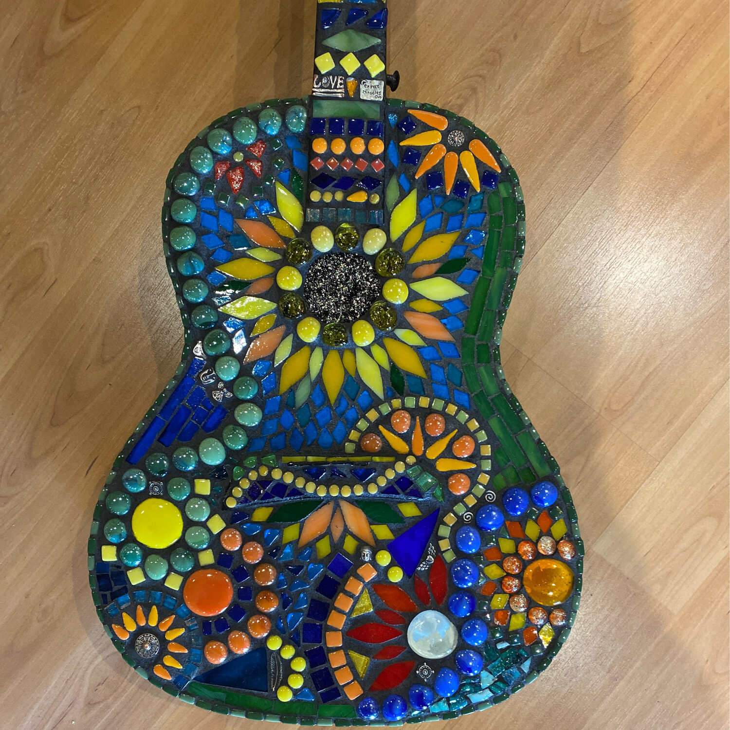 Sunflower Color Mosaic Guitar