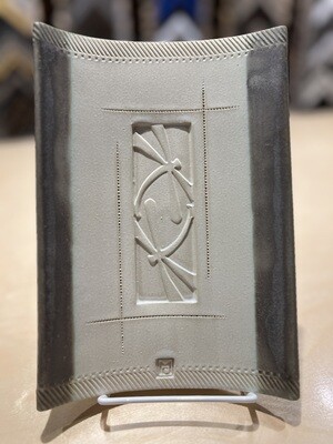 Curved Short Tray - White / Double Dragonfly