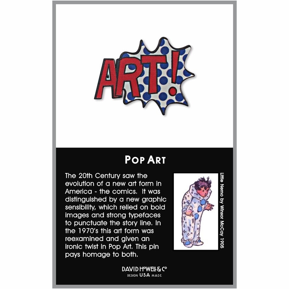 Pop Art - Red Accent - Blue Dots - White Accent Pin Pop Art - Red Accent - Blue Dots - White Accent Pin