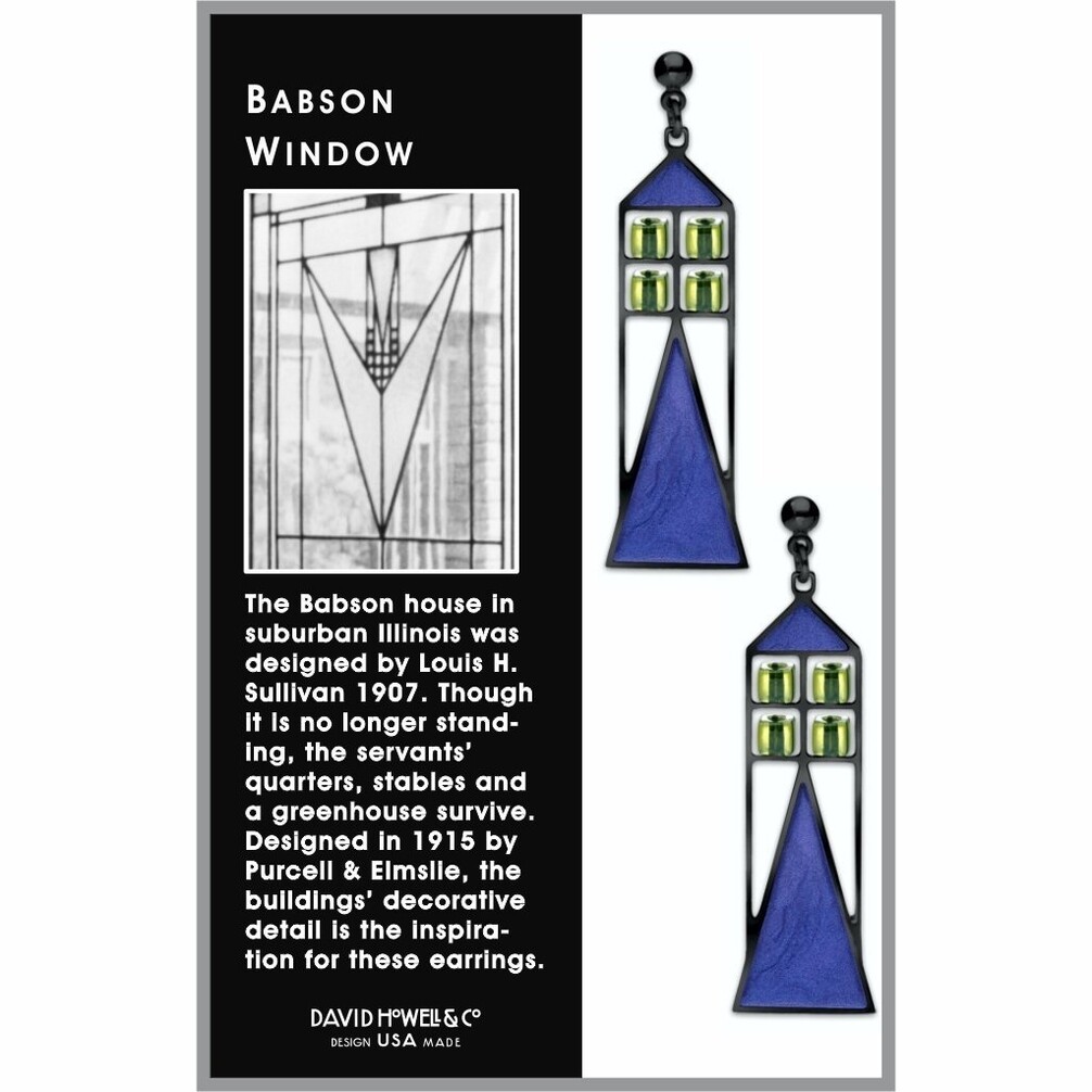 Babson Window - Pale Green Bead - Twilight Blue Enamel Babson Window - Pale Green Bead - Twilight Blue Enamel