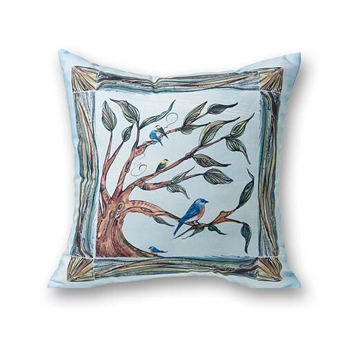 Tree &amp; birds pillow 20"x 20"