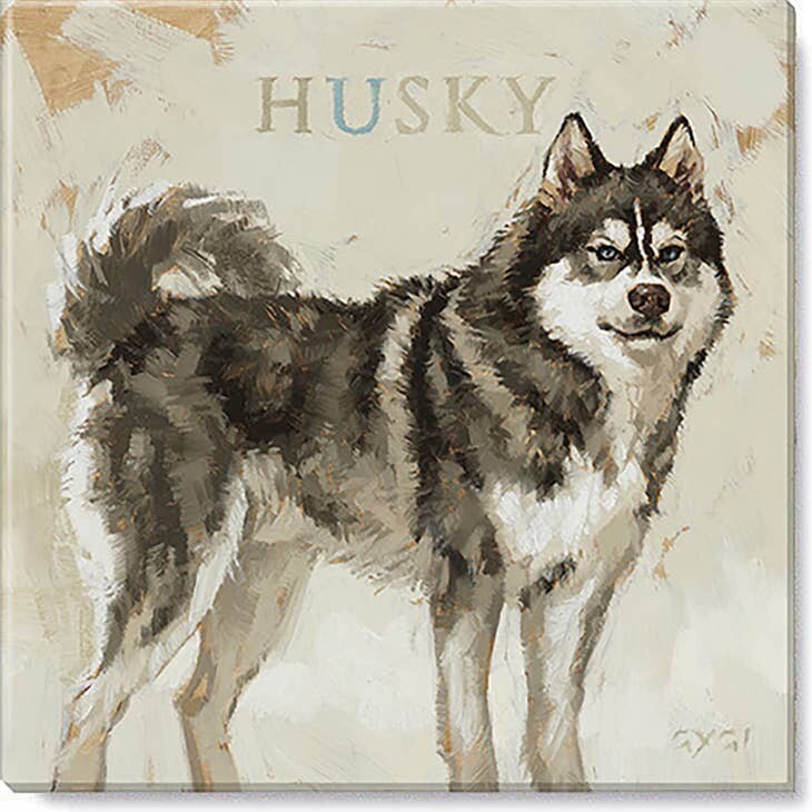 HUSKY GICLEE WALL ART 5&quot;Lx5&quot;Wx1&quot;H