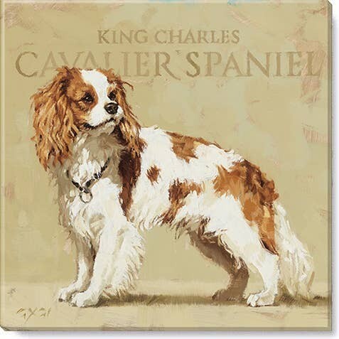 CAVALIER SPANIEL GICLEE WALL ART 5&quot;Lx5&quot;Wx1&quot;H