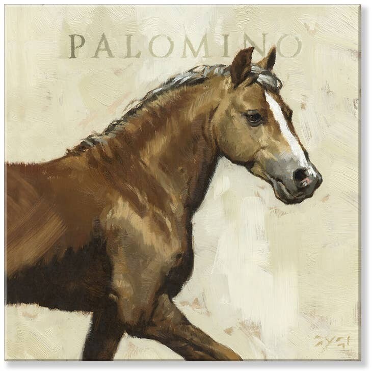 PALOMINO HORSE GICLEE WALL ART 5&quot;Lx5&quot;Wx1&quot;H