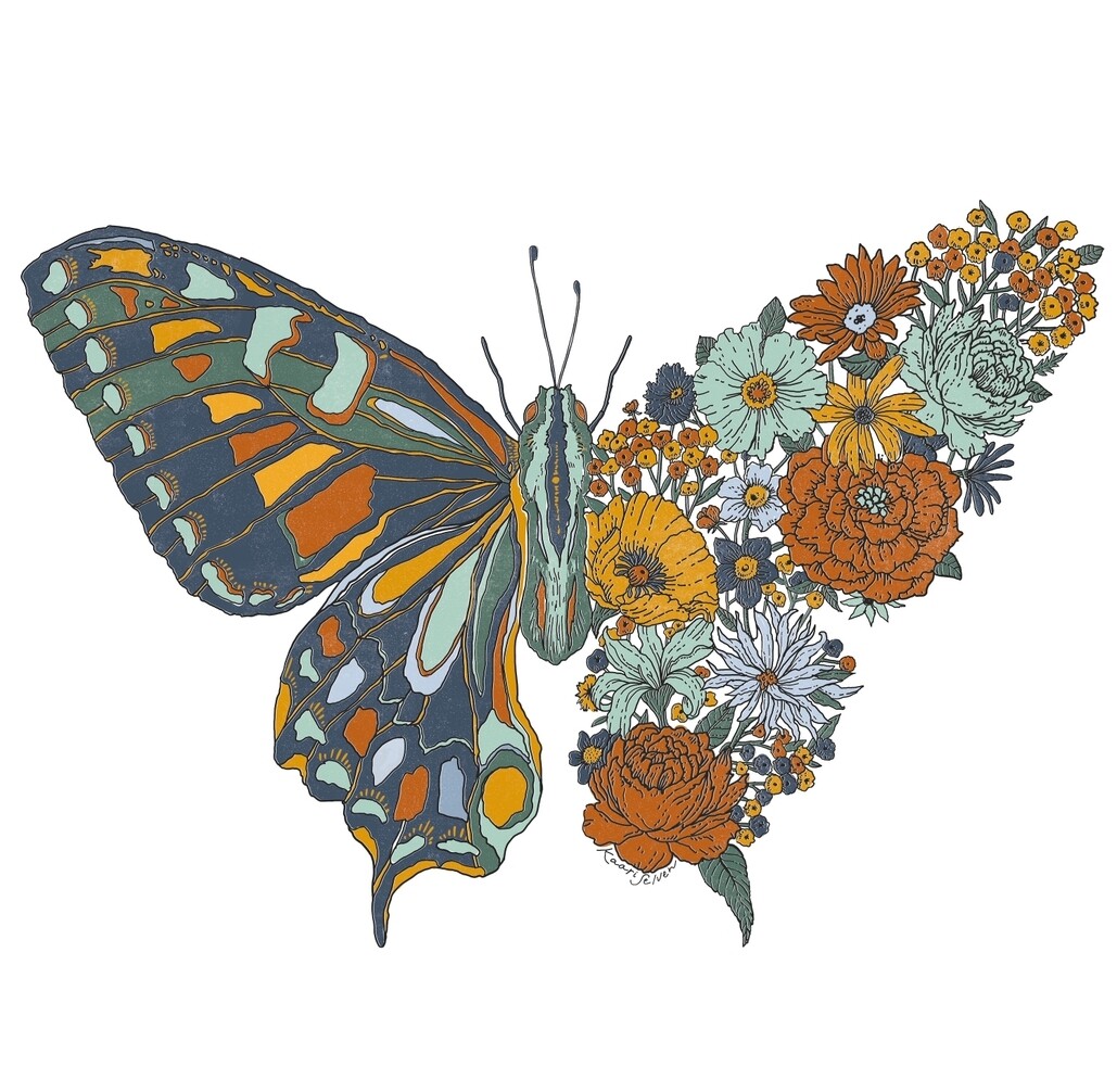 Blooming Butterfly Art Print - 11&quot; x 14&quot;