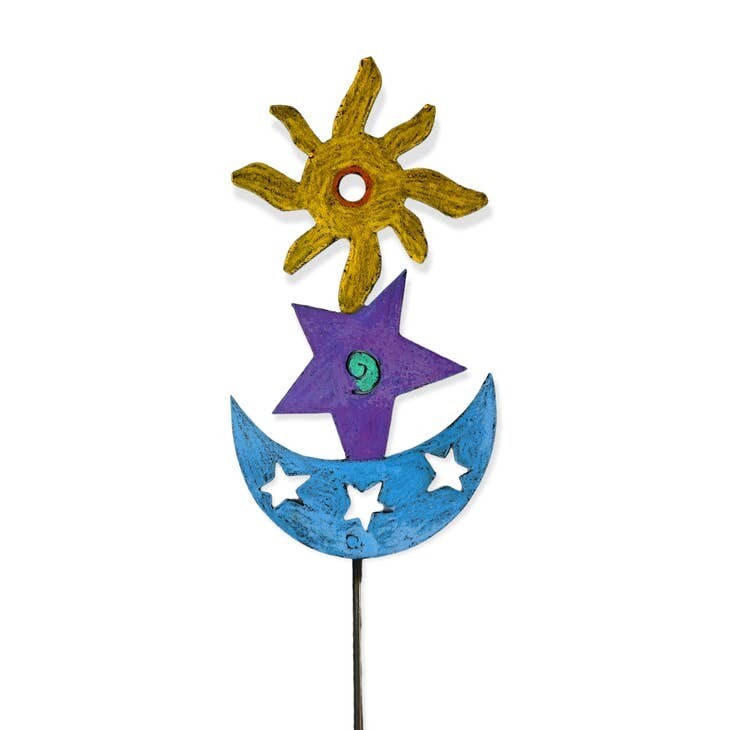 Sun moon stars plant stake garden stake indoor garden zodiac Sun moon stars plant stake garden stake indoor garden zodiac