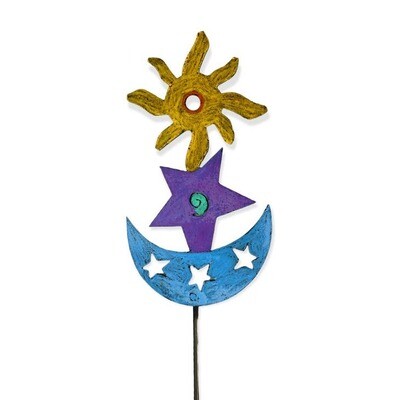 Sun moon stars plant stake garden stake indoor garden zodiac Sun moon stars plant stake garden stake indoor garden zodiac