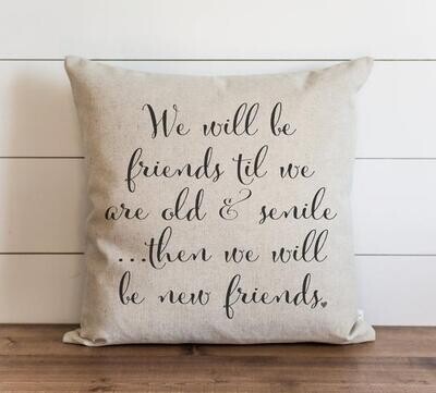 New Friends Pillow 18 x 18 Natural