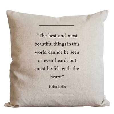 Helen Keller Pillow 18 x 18 Natural