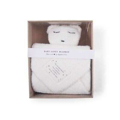 Bear Baby Lovey Blanket May You Touch Fireflies Snow 16&quot; x 15&quot;