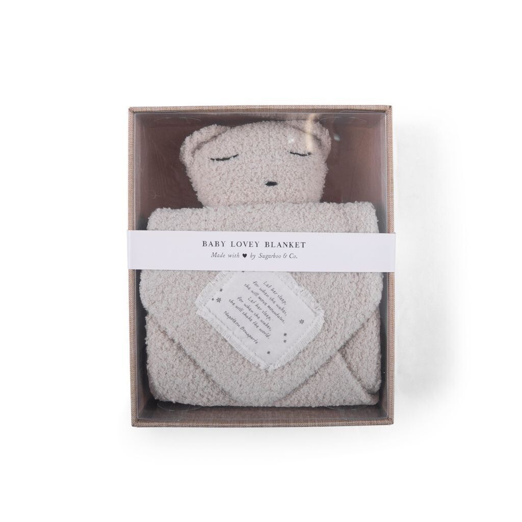 Bear Baby Lovey Blanket Let Her Sleep Lt Taupe 16&quot; x 15&quot;