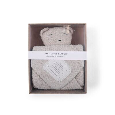 Bear Baby Lovey Blanket Let Her Sleep Lt Taupe 16&quot; x 15&quot;