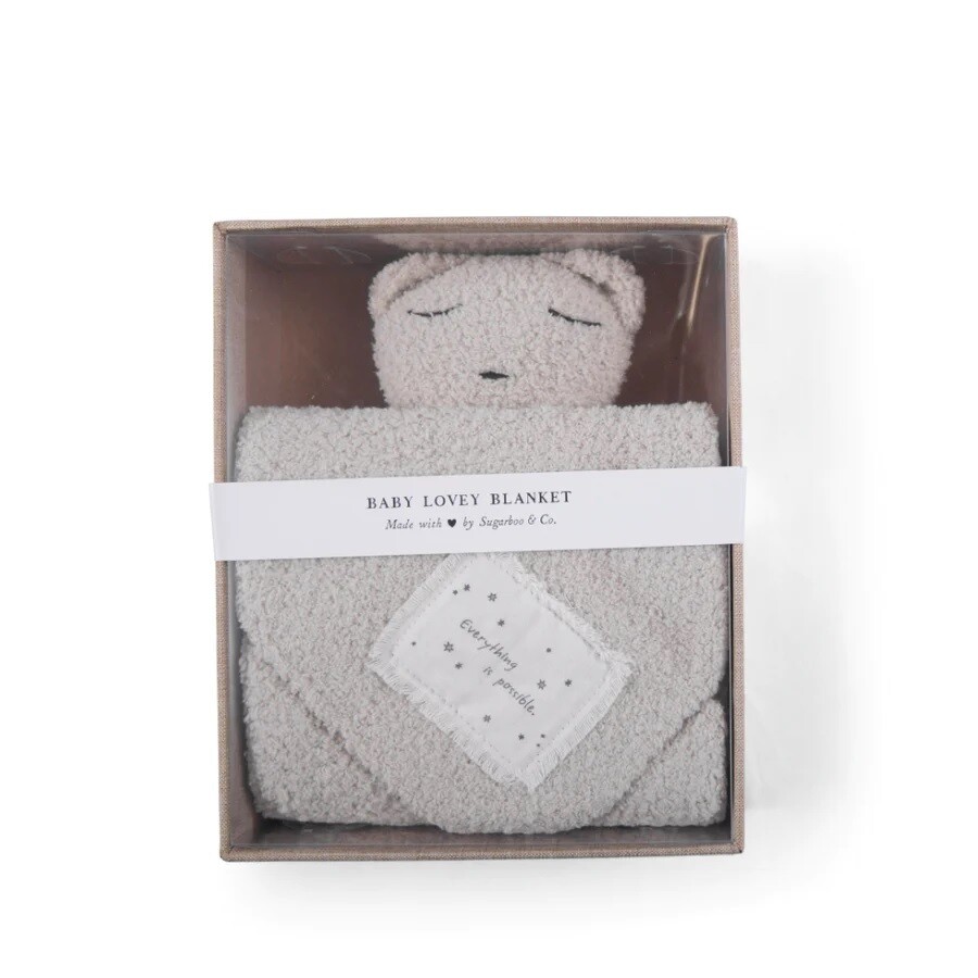 Bear Baby Lovey Blanket Everything Lt Taupe 16&quot; x 15&quot;