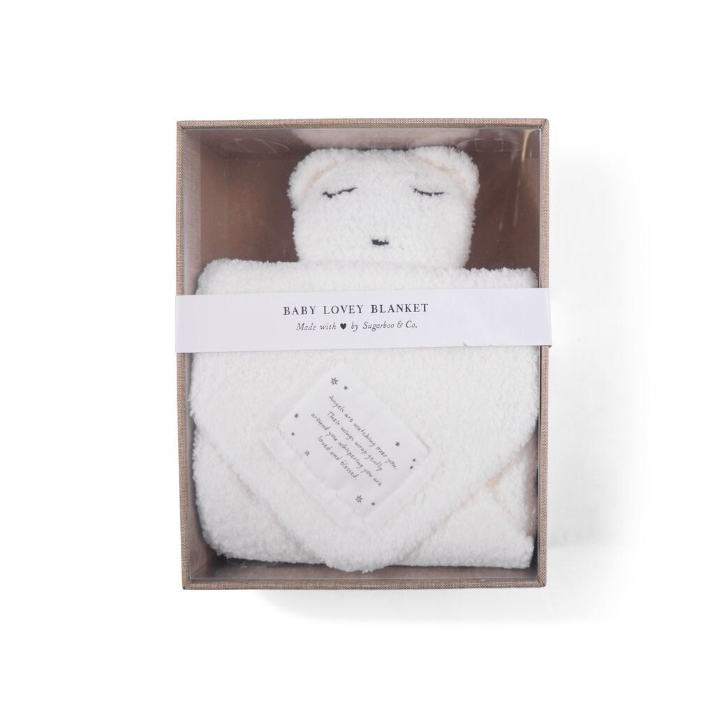 Bear Baby Lovey Blanket Angels Snow 16&quot; x 15&quot;