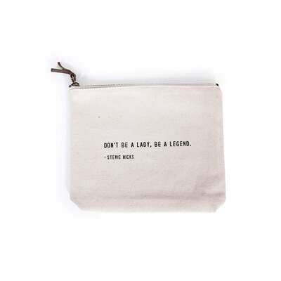 Be A Legend (Stevie Nicks) Canvas Zip Bag - 8.5&quot;x7.5&quot;