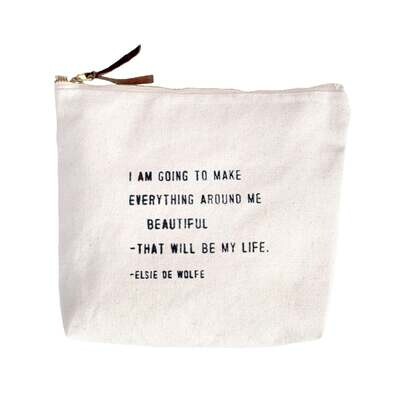 I Am Going To Make (Elsie de Wolfe) Canvas Zip Bag - 8.5&quot;x7.5&quot;