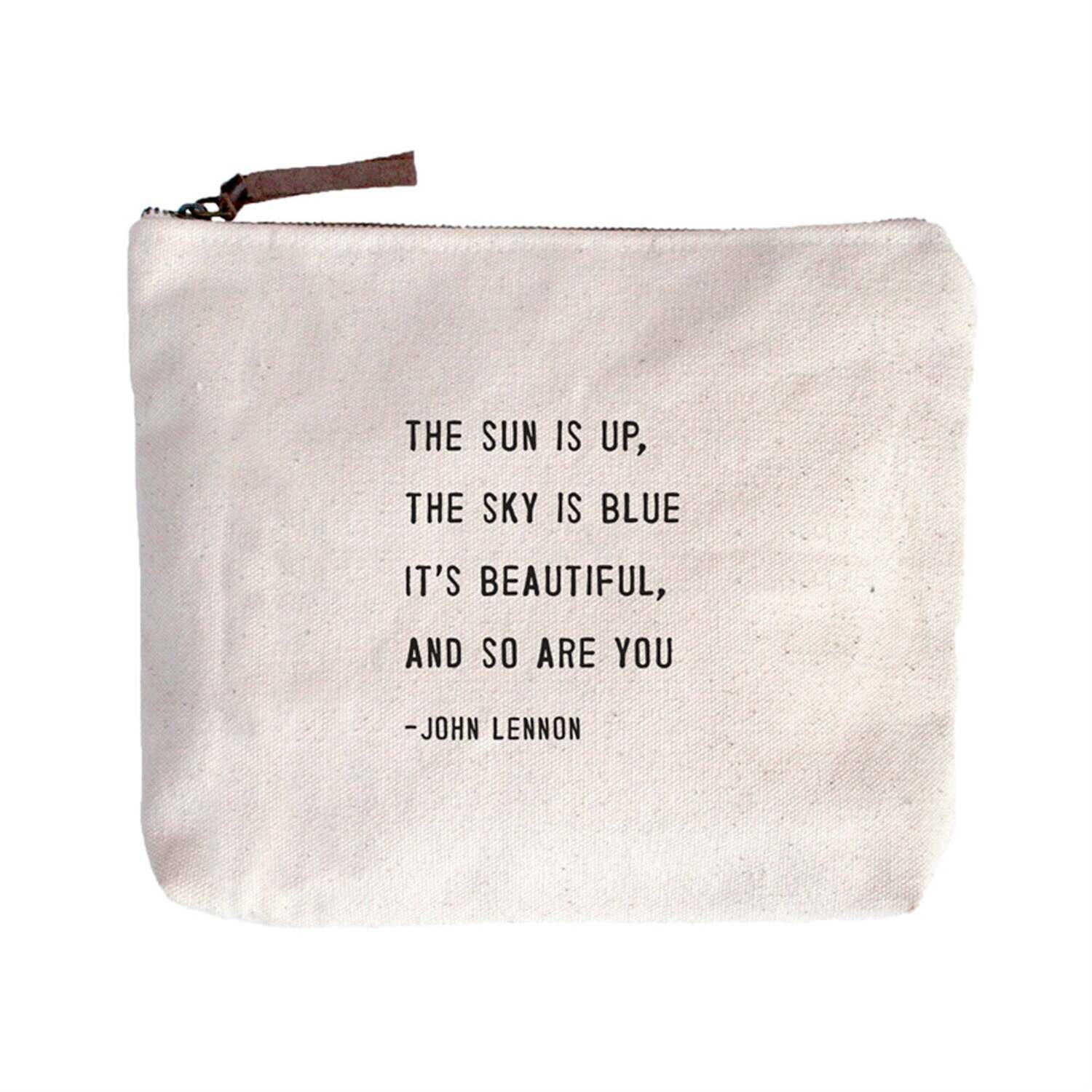 The Sun Is Up (John Lennon) Canvas Zip Bag - 8.5"x7.5" The Sun Is Up (John Lennon) Canvas Zip Bag - 8.5"x7.5"