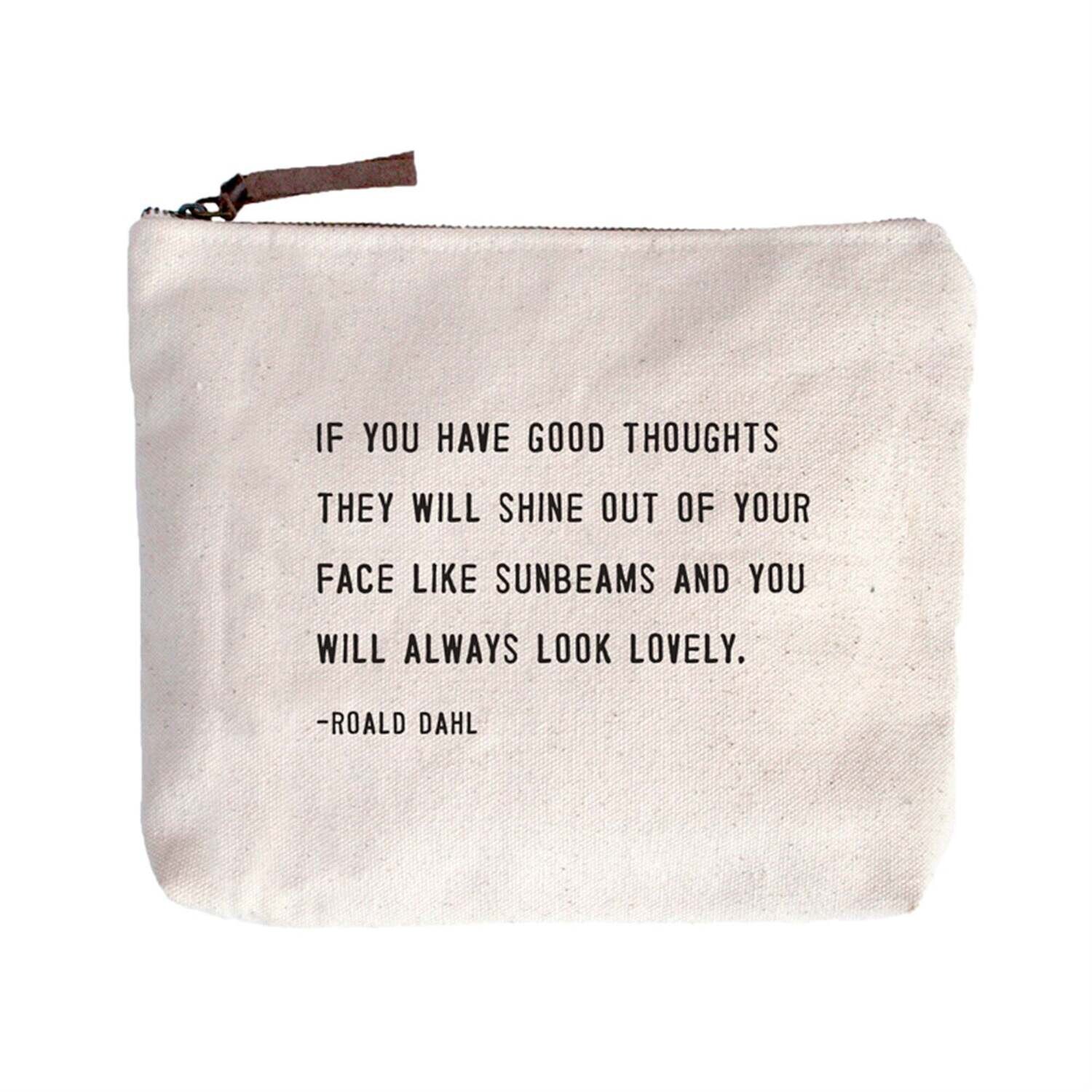 Always Look Lovely (Roald Dahl) Canvas Zip Bag - 8.5"x7.5" Always Look Lovely (Roald Dahl) Canvas Zip Bag - 8.5"x7.5"