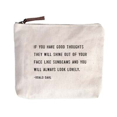 Always Look Lovely (Roald Dahl) Canvas Zip Bag - 8.5&quot;x7.5&quot;