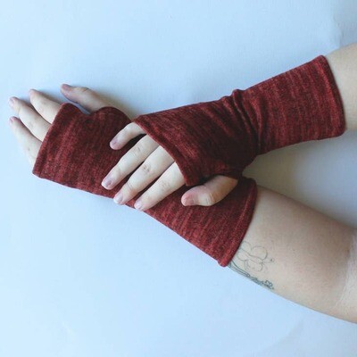 Heather Jersey Fingerless Gloves - GK120 | Rust