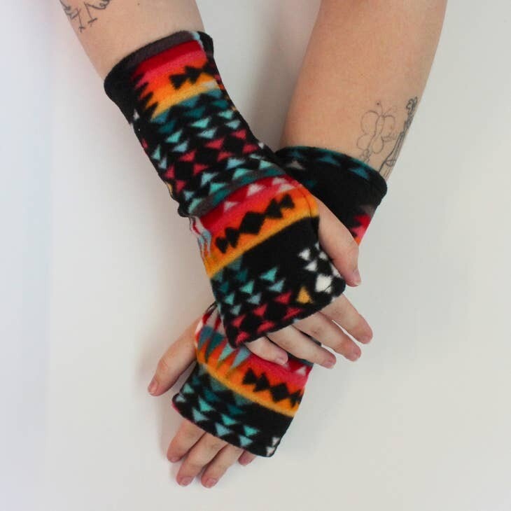 Fleece Gloves - 71 | Black / Teal / Orange