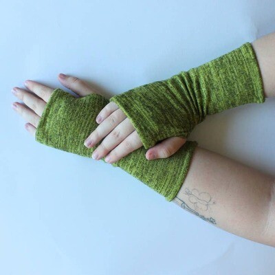 Heather Jersey Fingerless Gloves - GK116 | Olive