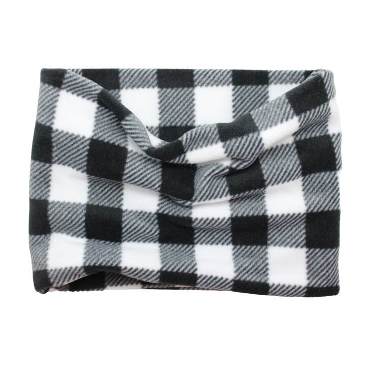 Fleece Snood - 76 | Black &amp; White Buffalo Check