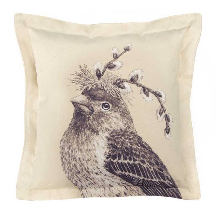 Howard the Housefinch Large Pillow