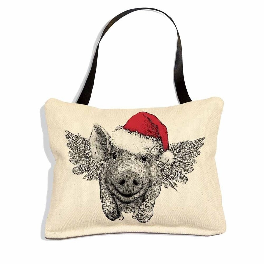 Santa Flying Pig Ornament
