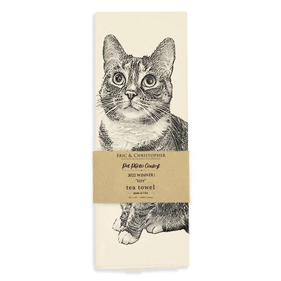 Cat Tea Towel - &quot;Izzy&quot;