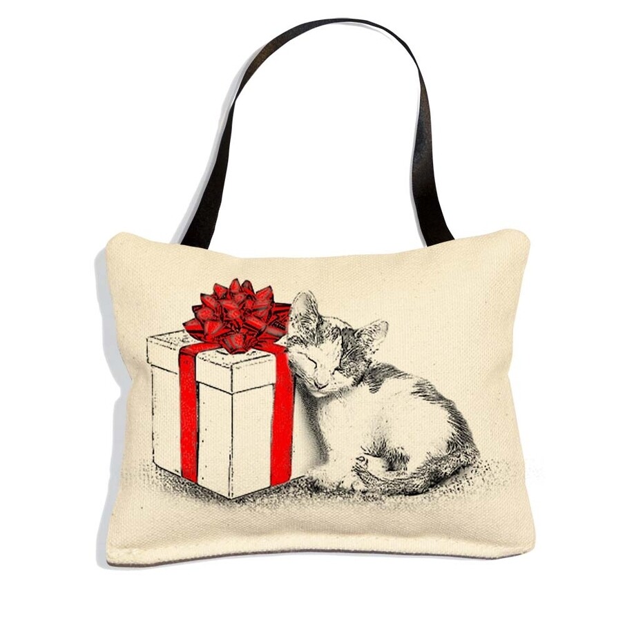 Kitten with Present Ornament - &quot;Kiki&quot; HOLIDAY MERCH NO RETURN