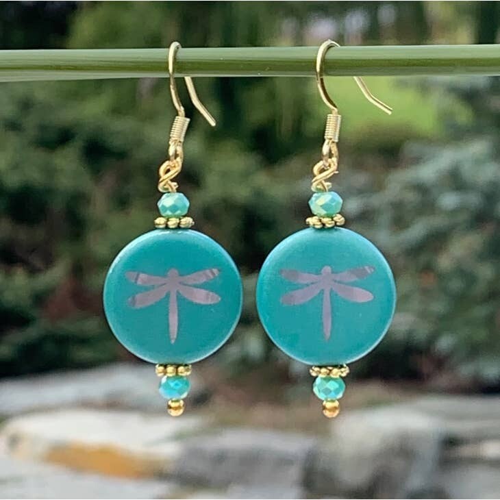 Etched Dragon fly Turquoise