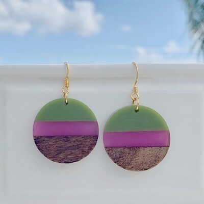 Wooden Resin Orchid/Green