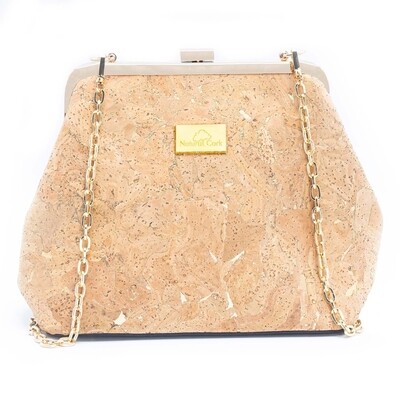 Metal Rim Cork Potli Bag-BAG-2092
