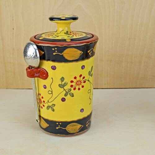 Zinnia Coffee Jar w/spoon