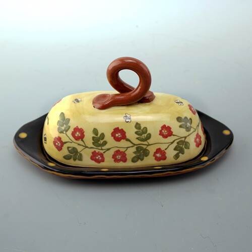 Old Rose Covered Butter Dish