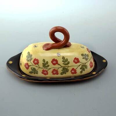 Old Rose Covered Butter Dish