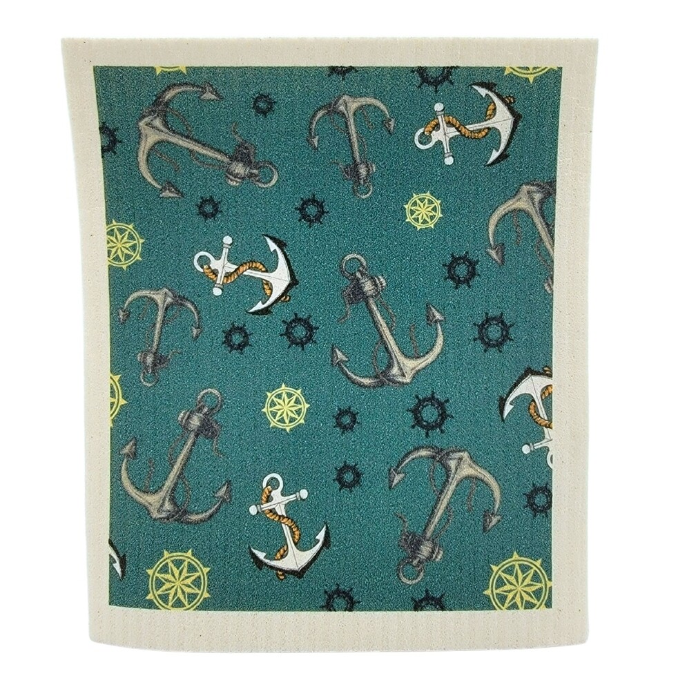 Summer Nautical Anchor Dishcloth - Beach Home Dishcloth