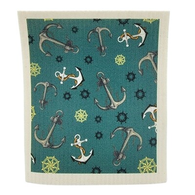 Summer Nautical Anchor Dishcloth - Beach Home Dishcloth