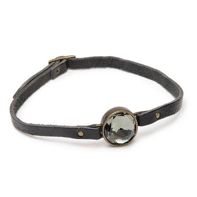Single Crystal Choker - Brown w Black Diamond
