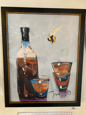 Honey Whiskey Original Oil Canvas 11x14