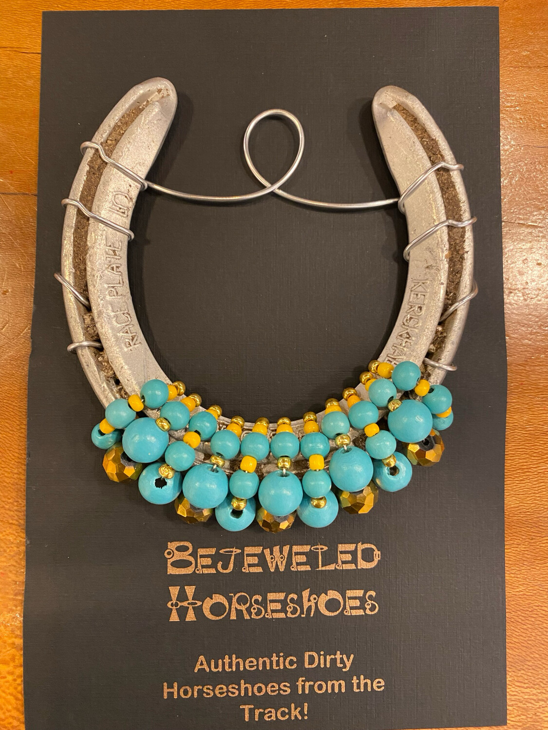 Turquiose Bead/bronze Horseshoe