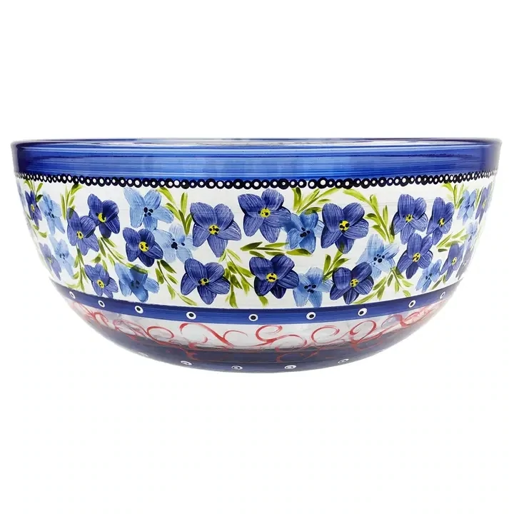 Barcelona Blue Flowers 11&quot; Bowl