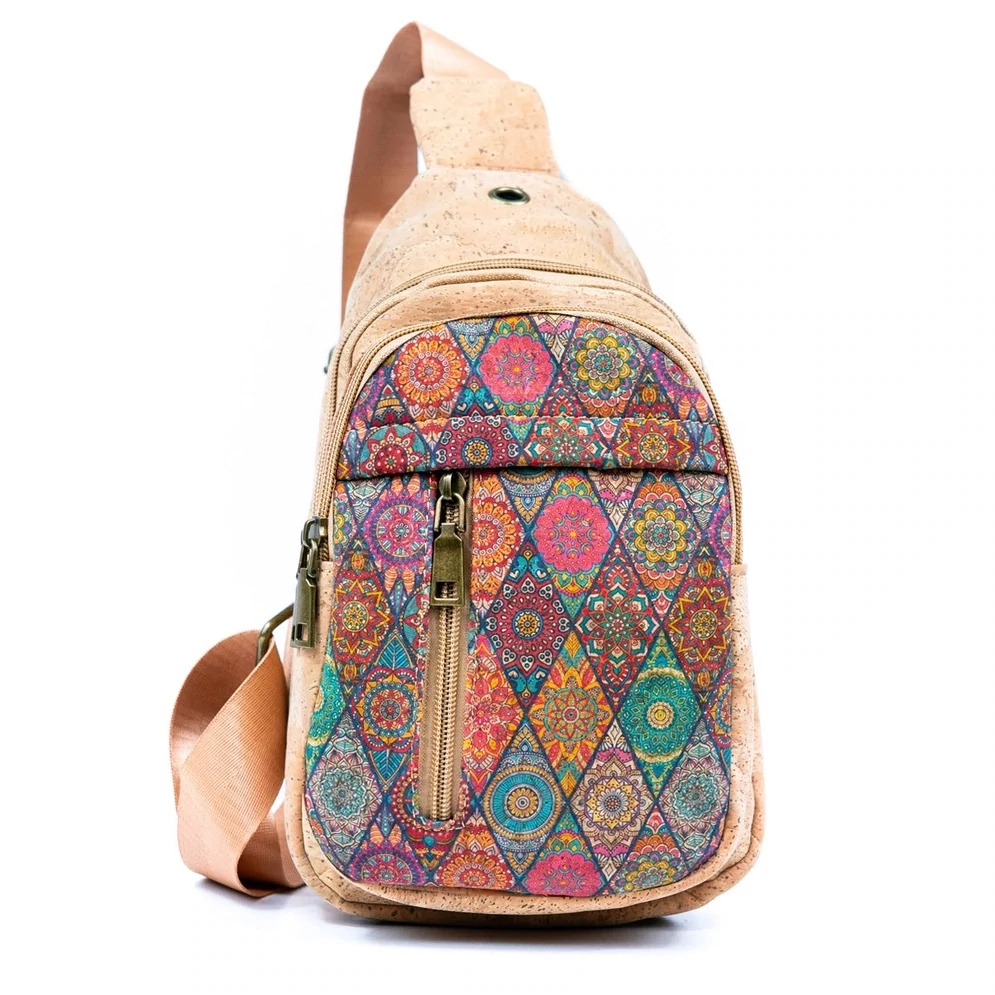 Printed Cork Women&#39;s Chest Bag Sling Bag BAG-2285 - C
