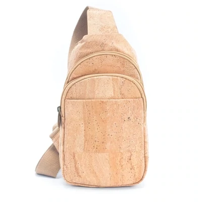 Natural Cork Brown and Black Men's Sling Bag: Stylish and Su - A Natural Cork Brown and Black Men's Sling Bag: Stylish and Su - A
