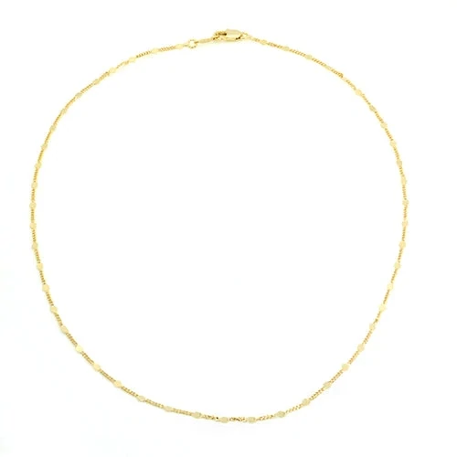 18" Thin Yellow Flat Palline Chain