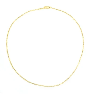 18&quot; Thin Yellow Flat Palline Chain
